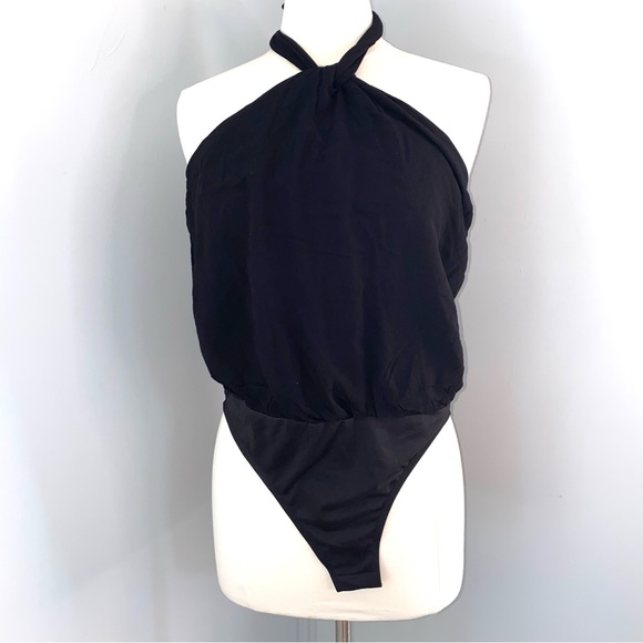 LUQ Brand Black Jersey Halter Bodysuit SZ M NWT - Picture 2 of 7